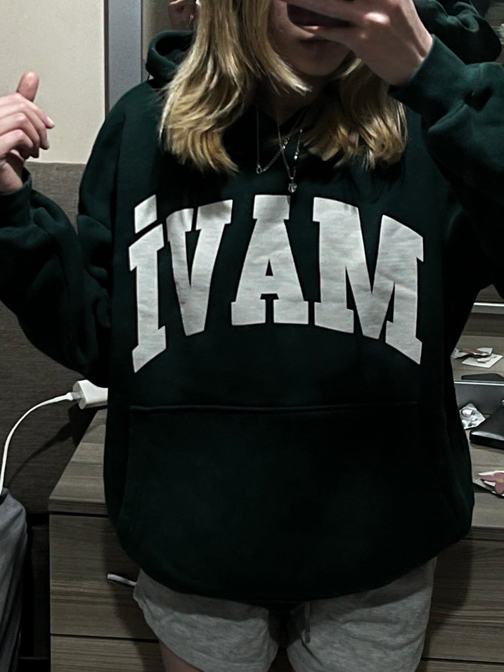 Yeşil Kapüşonlu Sweatshirt - Görsel 2