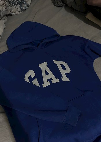 GAP Mavi Kapüşonlu Sweatshirt - Görsel 3