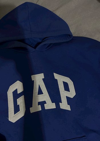 GAP Mavi Kapüşonlu Sweatshirt - Görsel 2