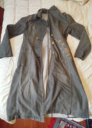 kot trenchcoat gri 