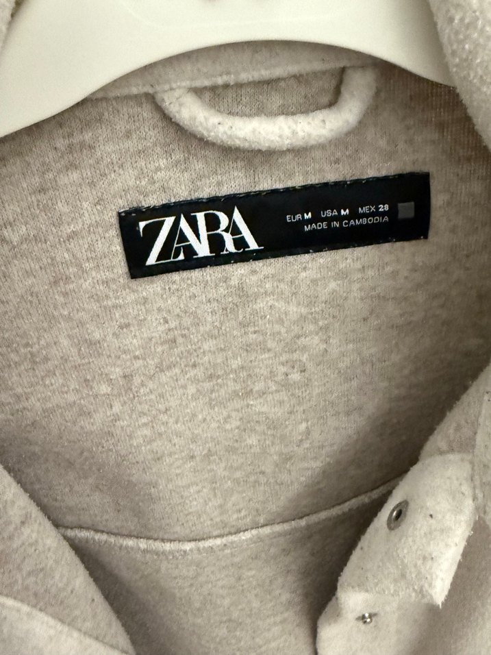 ZARA Gri Düğmeli Kadın Kaban - Görsel 2