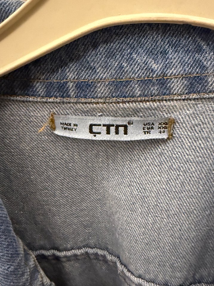 Kadın Mavi Düğmeli Denim Ceket - Görsel 3