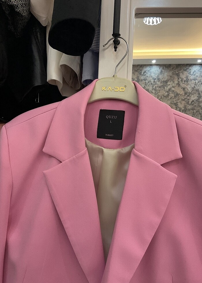 QUZU CROP BLAZER CEKET - Görsel 3