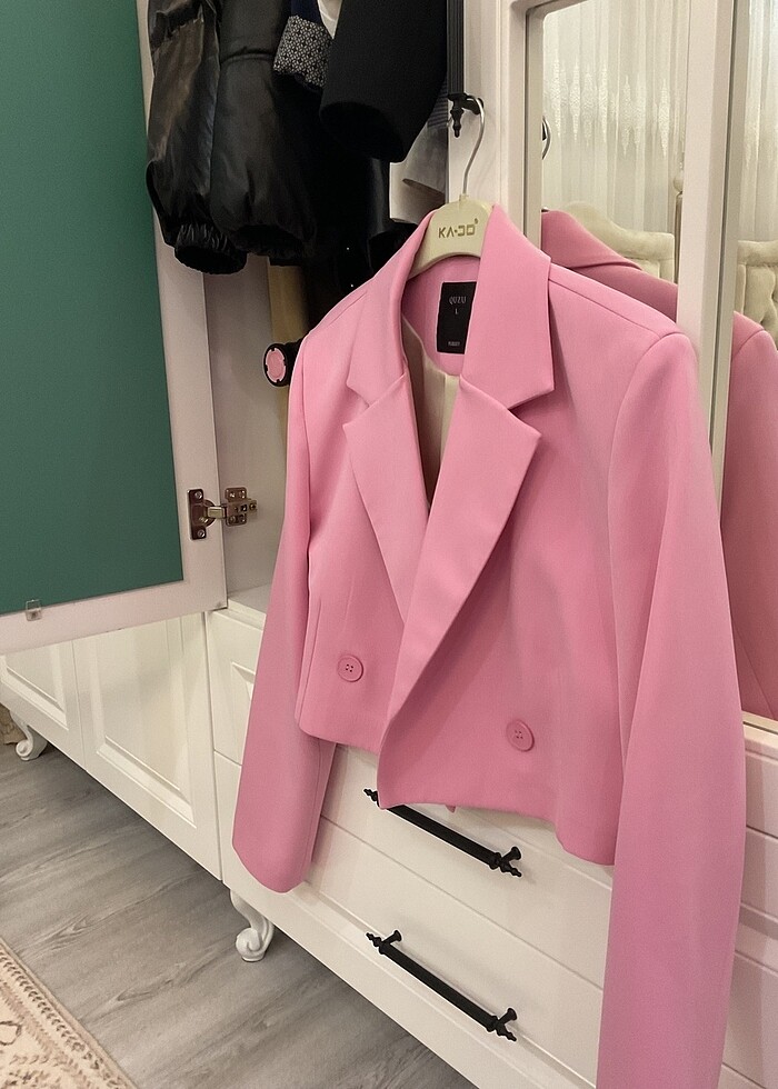 QUZU CROP BLAZER CEKET - Görsel 4