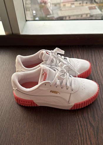 Beyaz Pembe Platform Topuklu Kadın Spor Ayakkabı