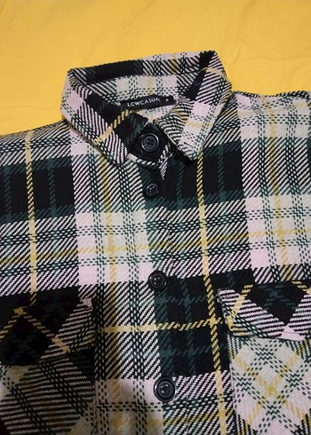 Düğmeli Kareli Kadın Gömlek - Görsel 2