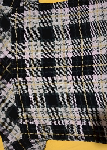 Düğmeli Kareli Kadın Gömlek - Görsel 4