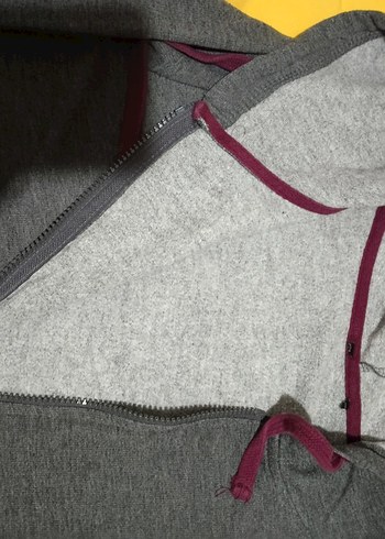 Kadın Gri Fermuarlı Sweatshirt - Görsel 2