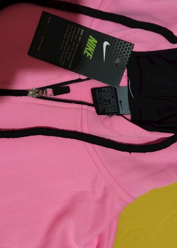 Fermuarlı Pembe Nike Kadın Kapüşonlu Ceket - Görsel 2