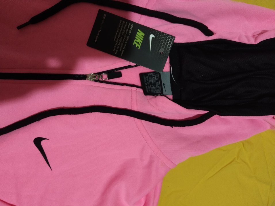 Fermuarlı Pembe Nike Kadın Kapüşonlu Ceket - Görsel 2
