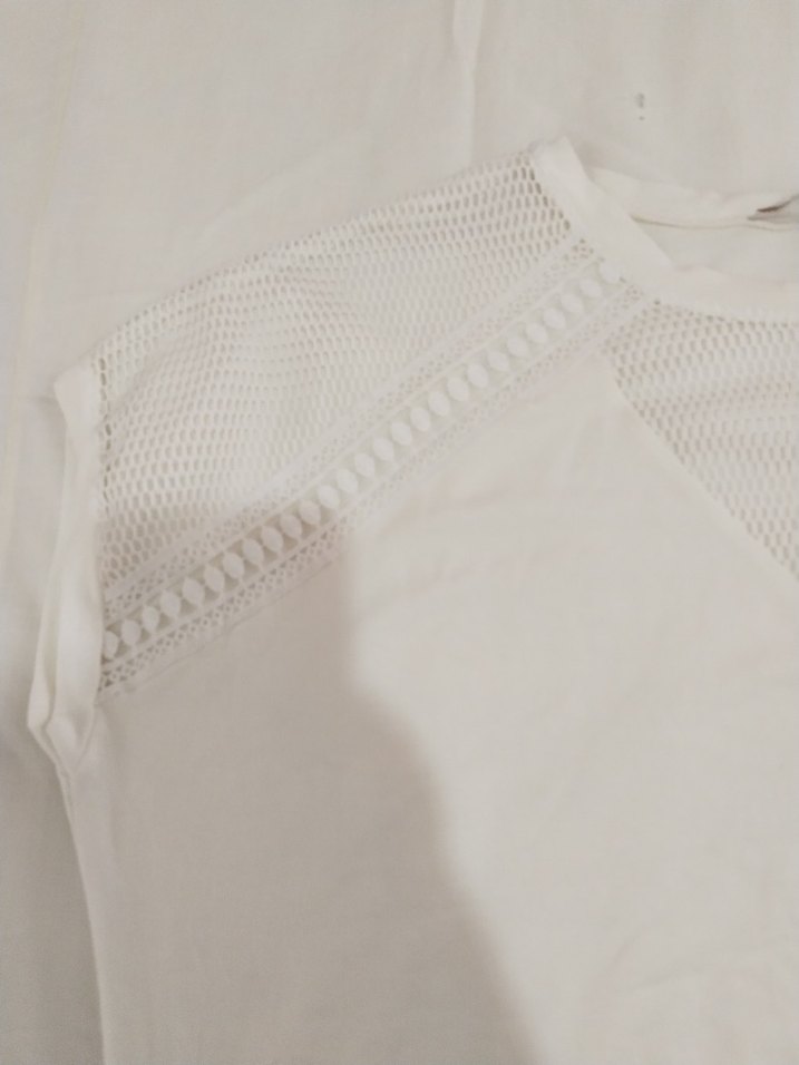 Beyaz Örgü Detaylı Kadın Bluz - Görsel 2