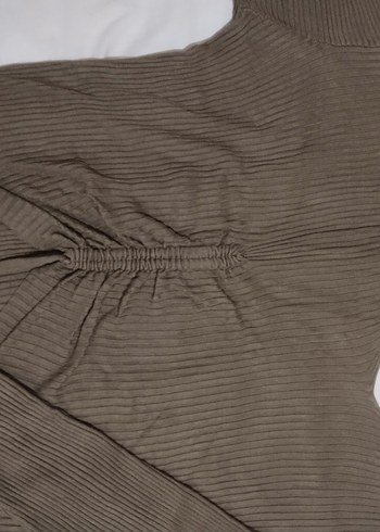 V Yaka Pilili Kahverengi Kadın triko - Görsel 2