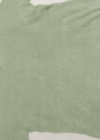 Kadın Yeşil Triko Bisiklet Yaka Kazak - Görsel 4