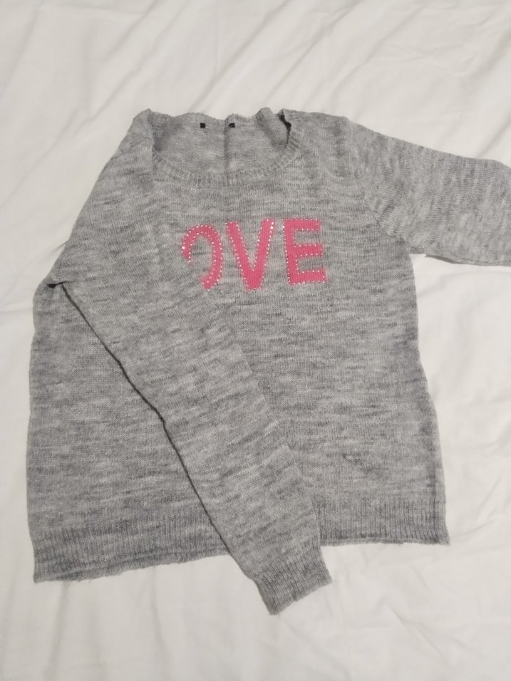 Gri Uzun Kollu Örgü Kadın Kazak - Görsel 2