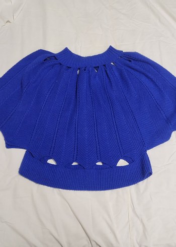 Mavi Örgü Kadın  Kazak - Görsel 4