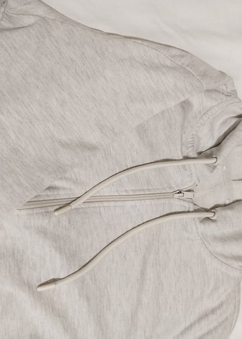 Gri Kadın Fermuarlı Sweatshirt - Görsel 3