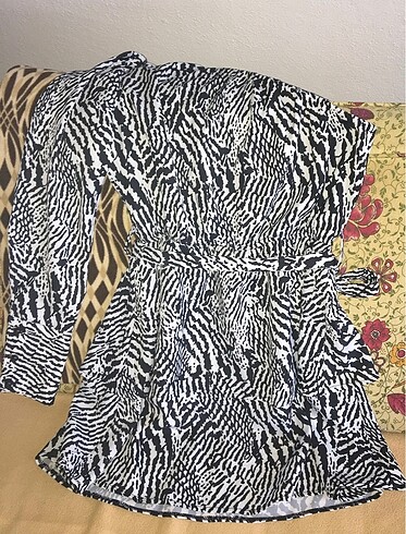 Tek omuz Zebra Elbise