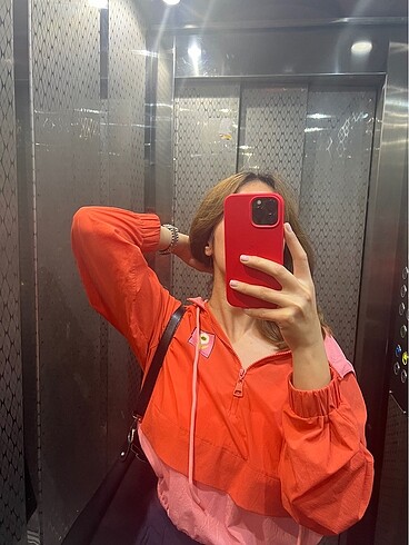 36 Beden turuncu Renk Çiçek detay sweatshirt