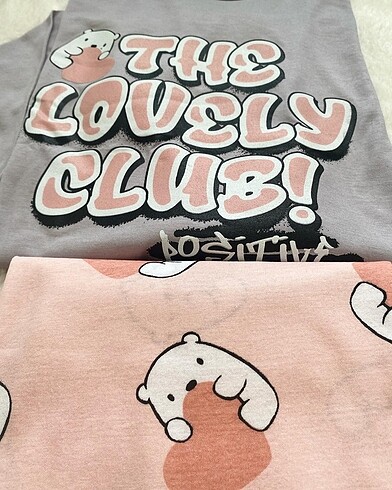 xxl Beden Üst gri alt pembe Pamuklu pijama takımı