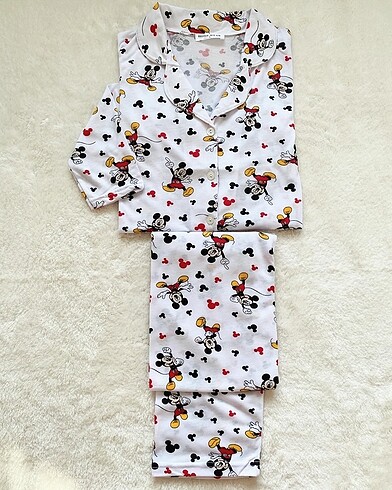 xxl Beden Beyaz Mikki mouse pijama takımı