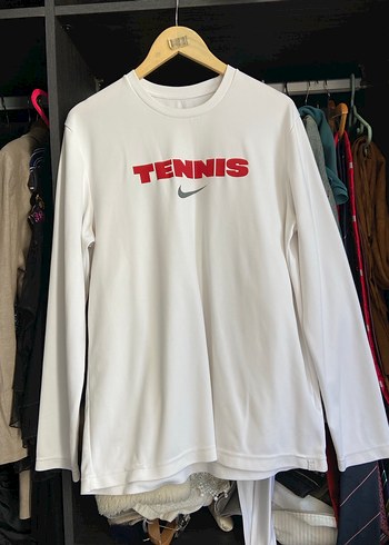 Beyaz Uzun Kollu erkek tişört- TENNIS Baskıl