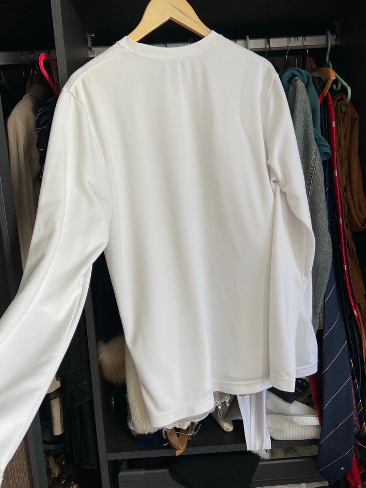 Beyaz Uzun Kollu erkek tişört- TENNIS Baskıl - Görsel 3