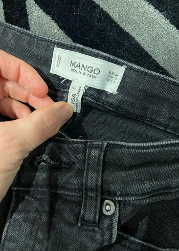 Mango Gri Kadın Denim Midi Boy Kot Pantolon