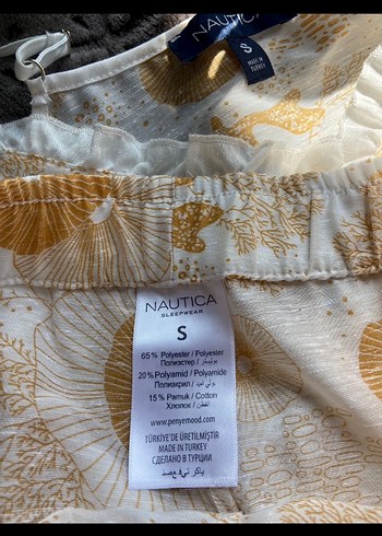 Sarı Bağlamalı Desenli Mini Kadın Pijama Takımı - Görsel 3