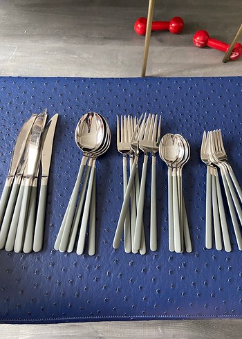 Gri Saplı 30 Parça Çatal Kaşık Bıçak Seti - Görsel 2