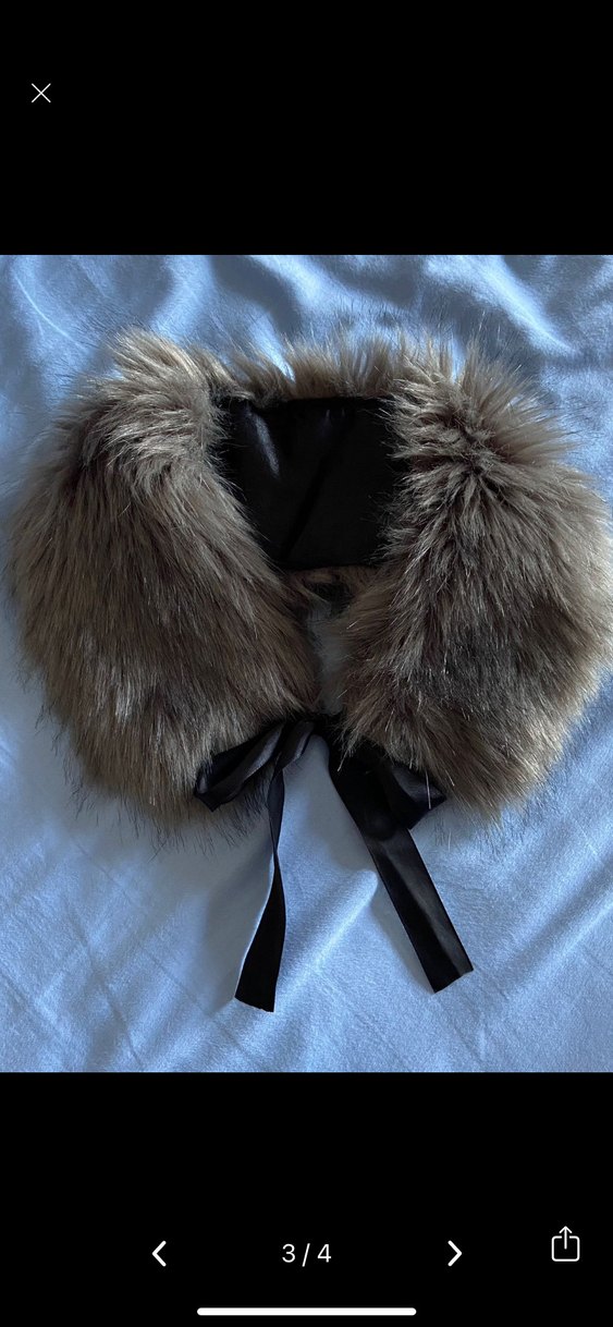 Gri Kürk Detaylı Kadın Yakası - Görsel 3