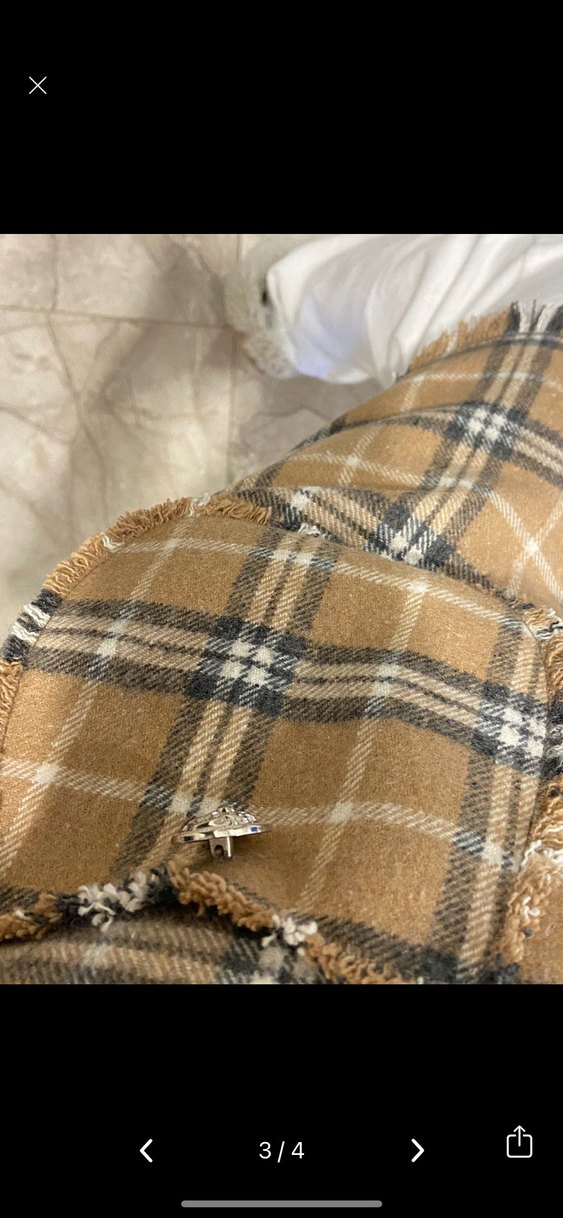 Bej Ekose Düğmeli Kadın Süveter - Görsel 3