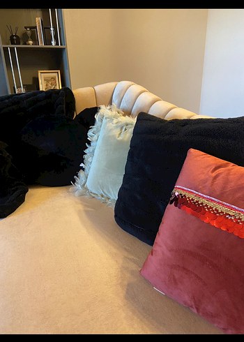 Bordo Bohem Nakışlı Parlak Yastık - Görsel 3