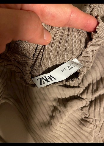 Bej V Yaka Uzun Kollu Crop Top 1 kez giyildi - Görsel 5