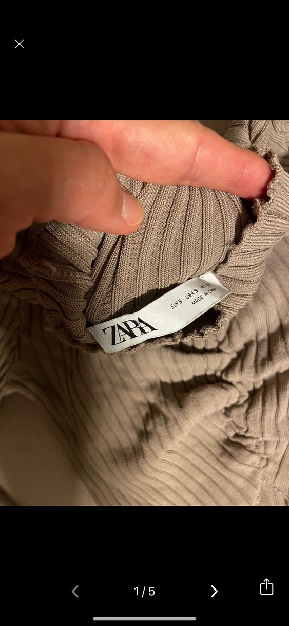 Bej V Yaka Uzun Kollu Crop Top 1 kez giyildi - Görsel 5