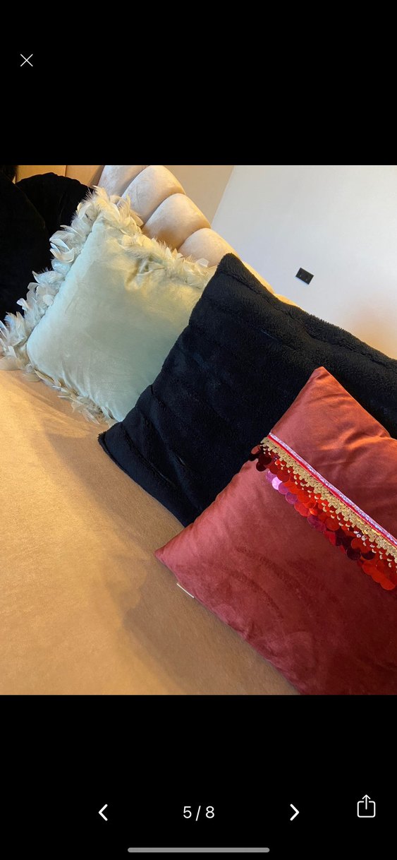 Tüy Detaylı Beyaz Bohem Yastık - Görsel 2