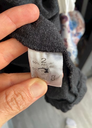 Gri Uzun Düğmeli palto - Görsel 2