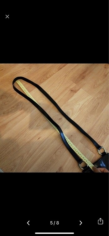 Askılı Çanta Deri Siyah - Görsel 5