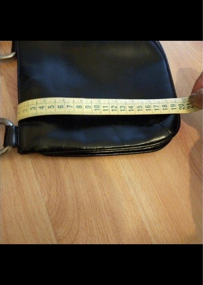 Askılı Çanta Deri Siyah - Görsel 2