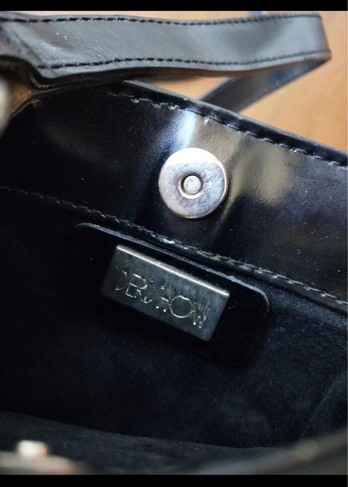 Askılı Çanta Deri Siyah - Görsel 4