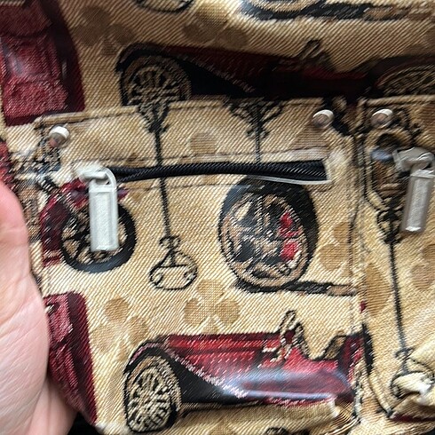  Beden Deri vintage araba desenli sırt çantası