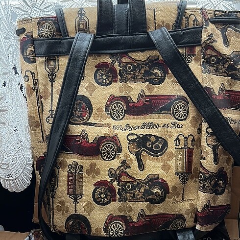 Beden çeşitli Renk Deri vintage araba desenli sırt çantası