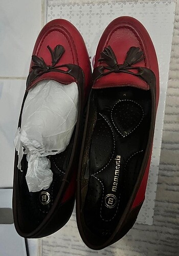 Diğer Mamma mia marka kırmızı kahverengi loafer ayakkabı