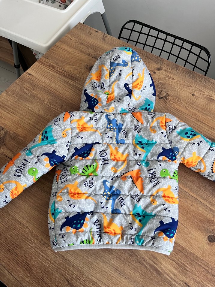 Kapüşonlu Baskılı Erkek Çocuk Mont - Görsel 3