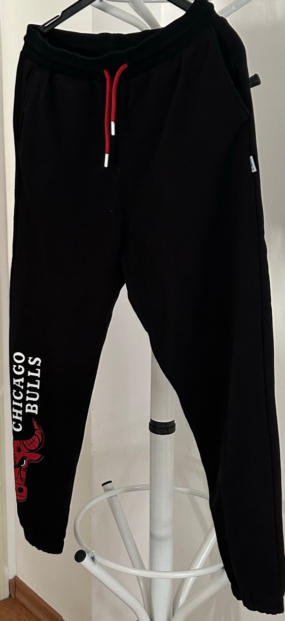 Chicago Bulls Baskılı Siyah Erkek Eşofman Altı - Görsel 2