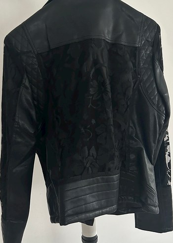 Siyah Deri Biker Mont - Görsel 8