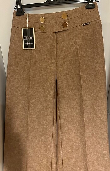 Kadın pamuklu bol paça kumaş pantolon