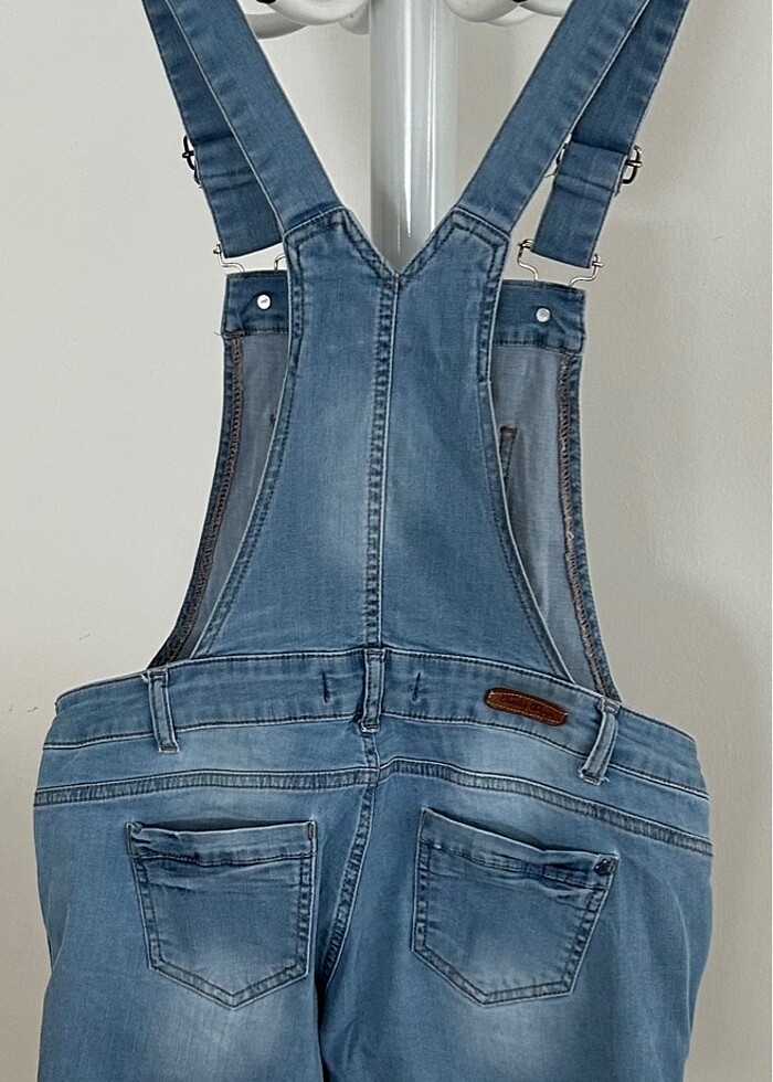 Kadın kot bahçıvan şort elbise - Görsel 5