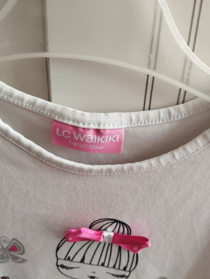 Pembe Kız Çocuk Uzun Kollu Fırfırlı Tişört - Görsel 3