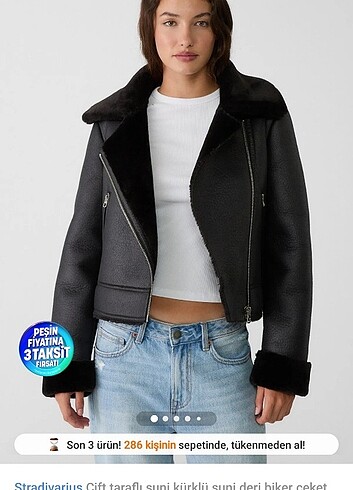 s Beden siyah Renk Stradivarius biker ceket