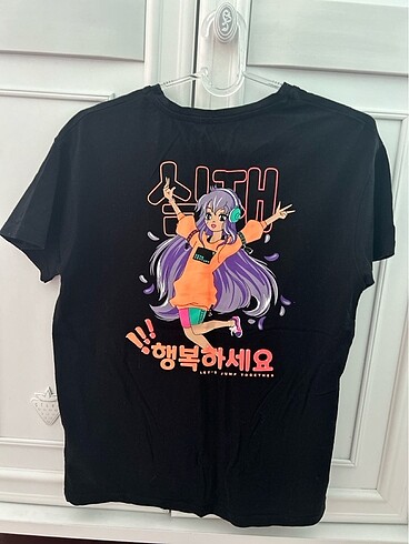 LC Waikiki LC Waikiki Kız çocuk siyah animeli tshirt